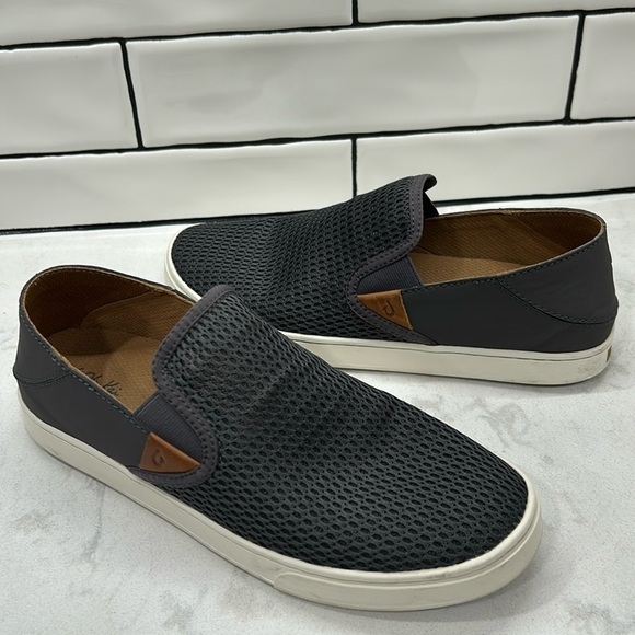 Olukai Pehuea Womens Size US 9.5 Gray Mesh Slip On Loafers Beach Comfort Shoes - Picture 1 of 14